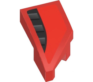 LEGO rouge Coin 1 x 2 La gauche avec Noir et Dark Argent Air Intake Grille Autocollant (29120)