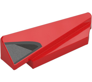 LEGO Red Wedge 1 x 5 Spoiler Right with Silver and Black (3389 / 110078)