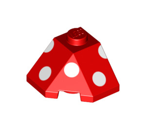 LEGO Red Wedge 2 x 2 (45°) Corner with White Polka Dots (13548 / 42046)