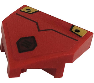 LEGO Rood Wig 2 x 2 x 0.7 met punt (45°) met Screws, Rooster, Line, Plates Sticker (66956)