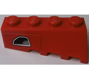 LEGO Red Wedge 2 x 4 Sloped Left with Exhaust (Left) Sticker (43721)