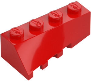 LEGO Punainen Kiila 2 x 4 Sloped Oikein (43720)