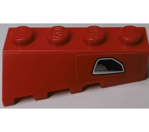 LEGO rouge Coin 2 x 4 Sloped Droite avec Exhaust (Droite) Autocollant (43720)