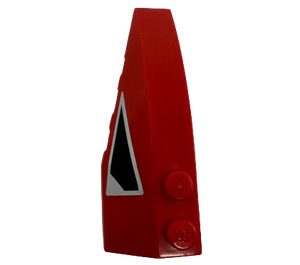 LEGO Red Wedge 2 x 6 Double Left with Black and Silver Air Inlet Sticker (5830)