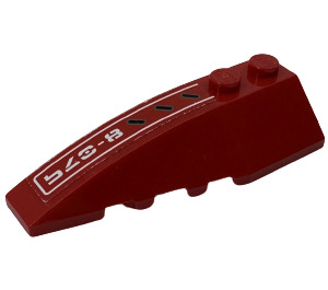 LEGO Red Wedge 2 x 6 Double Left with Vents '8-079' Sticker (41748)