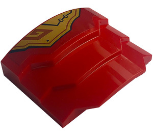 LEGO Red Wedge 3 x 4 with Stepped Sides with Armor (Right) Sticker (66955)