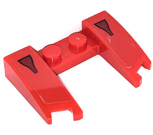 LEGO rouge Coin 3 x 4 x 0.7 avec Coupé avec Noir Air Vent Décoration Autocollant (11291)