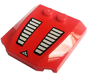 LEGO rot Keil 4 x 4 Gebogen mit Luft Vents Aufkleber (45677)