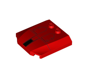 LEGO Red Wedge 4 x 4 Curved with black Lines (45677 / 47290)