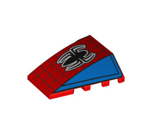 LEGO Red Wedge 4 x 4 Triple Curved without Studs with Spider and Web (45954 / 47753)