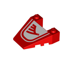 LEGO Red Wedge 4 x 4 with Airline Logo with Stud Notches (38858 / 93348)