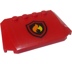 LEGO rouge Coin 4 x 6 Incurvé avec Feu logo 60002 Autocollant (52031)