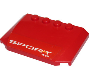 LEGO rouge Coin 4 x 6 Incurvé avec Sport 4x4 Autocollant (52031)