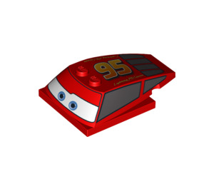 LEGO rouge Coin 6 x 4 x 1.3 avec 4 x 4 Base avec Cars Yeux et 95 (93591 / 94650)
