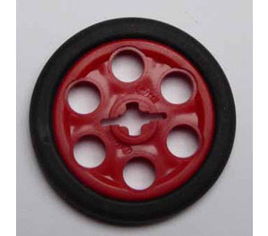 LEGO Red Wedge Belt Wheel with Tire for Wedge-Belt Wheel/Pulley