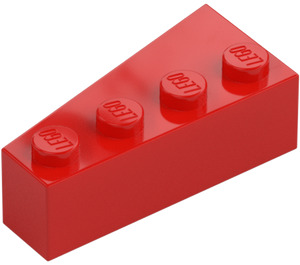 LEGO Rød Kile Klods 2 x 4 Højre (41767)