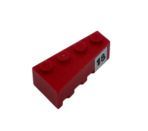 LEGO Red Wedge Brick 2 x 4 Right with Black '18' on White Background Sticker (41767)