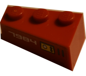 LEGO Red Wedge Brick 3 x 2 Left with 7984 and Small Control Panel (Left) Sticker (6565)