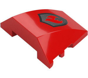 LEGO Red Wedge Curved 3 x 4 Triple with Fire Logo (64225 / 105754)