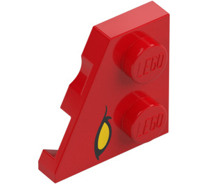 LEGO Red Wedge Plate 2 x 2 Wing Left with Yellow Eye (24299 / 107326)