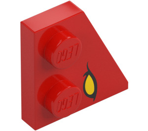 LEGO Red Wedge Plate 2 x 2 Wing Right with Yellow Eye (24307 / 107327)