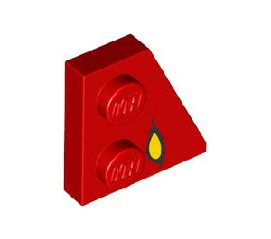 LEGO Red Wedge Plate 2 x 2 Wing Right with Yellow Eye (24307 / 107327)