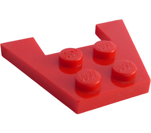 LEGO rouge Coin assiette 3 x 4 sans encoches pour tenons (4859)
