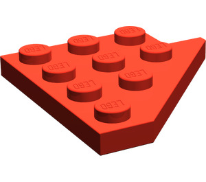 LEGO Red Wedge Plate 4 x 4 Wing Left (3936)