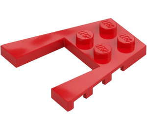 LEGO Rouge Pièce de monnaie assiette 4 x 4 avec 2 x 2 Coupé (41822 / 43719)