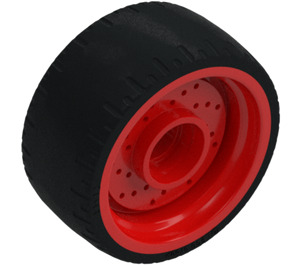 LEGO Red Wheel Ø24 x 12 with Black Tire (72206)