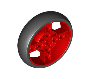 LEGO rot Rad Ø56 mit Schwarz Reifen (39367)