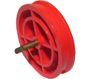 LEGO Red Wheel Old with 12 Studs and Notched Axle for Motor