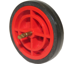 LEGO Red Wheel Old with 12 Studs and Notched Axle for Motor with Large Tire Solid