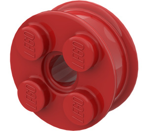 LEGO Rood Wiel Rand 10 x 17.4 met 4 Noppen en Technic Peghole (6248)