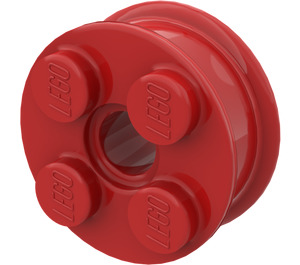 LEGO Red Wheel Rim 10 x 17.4 with 4 Studs and Technic Peghole (6248)