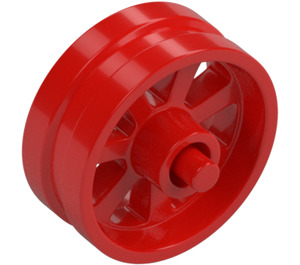 LEGO Rood Wiel Rand Ø14.6 x 6 met Spaken en Stub Axles (50862)