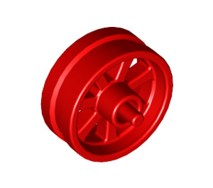 LEGO rot Rad Felge Ø14.6 x 6 mit Spokes und Stub Axles (50862)