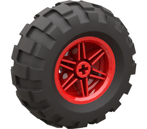 레고 빨간색 Wheel Rim Ø30 x 20 with No Pinholes, with Reinforced Rim with Tyre Balloon Wide Ø56 X 26