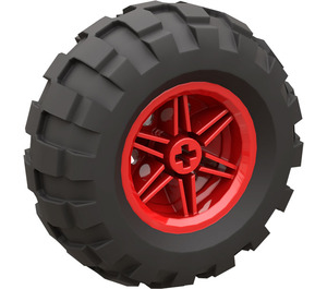 LEGO Red Wheel Rim Ø30 x 20 with No Pinholes, with Reinforced Rim with Tyre Balloon Wide Ø56 X 26