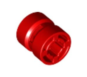 LEGO Red Wheel Rim Ø8.1 X 9 (Notched Hole) (30027)