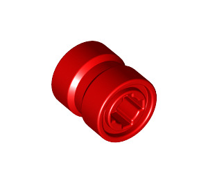 LEGO Red Wheel Rim Ø8.1 x 9mm (Notched Hole, Reinforced Back) (74967)