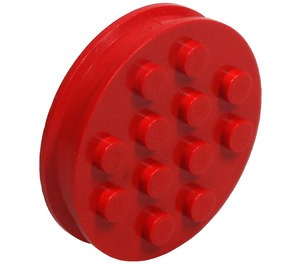 LEGO Red Wheel Rim 8 x 35 with 12 Studs with Axle (Complete)