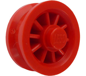 LEGO Red Wheel With Spokes and Metal Pin on back