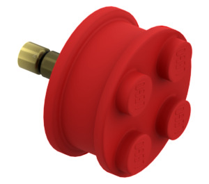 LEGO Red Wheel with Studs (With Inner Side Supports) (7039)