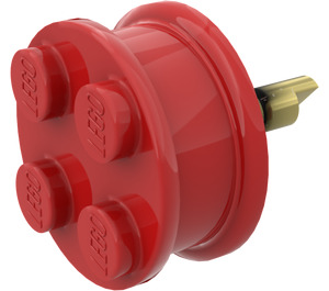 LEGO Red Wheel with Studs (With Inner Side Supports and Notched Axle)