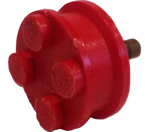 LEGO Red Wheel with Studs (Without Inner Side Supports)