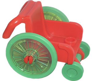 LEGO Červená Wheelchair with Bright Green Wheels