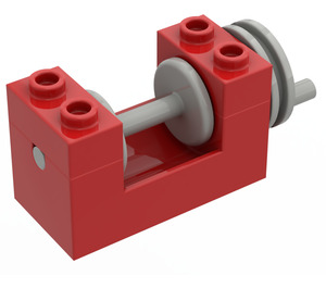 LEGO rouge Winch 2 x 4 x 2 avec Light Grey Drum (73037)