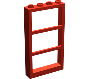 LEGO Red Window 1 x 4 x 6 with 3 Panes (6160)
