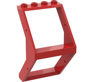 LEGO Red Window 4 x 4 x 6 Outward Sloping